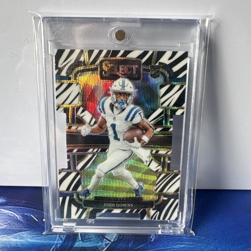 2023 Panini Select Josh Downs Zebra Prizm Die Cut SSP RC Concourse #44 Colts