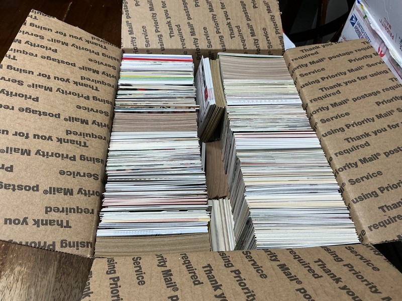 Sports Cards Lot Medium Flat Rate Box Packed Full Football Baseball Basketball