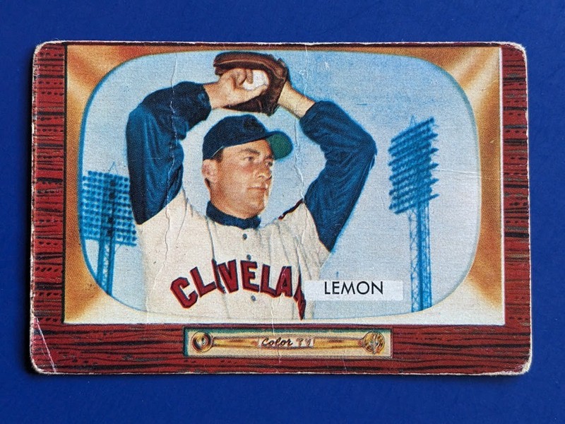 1955 Bowman – Bob Lemon HOF #191 – Cleveland Indians Low-Grade