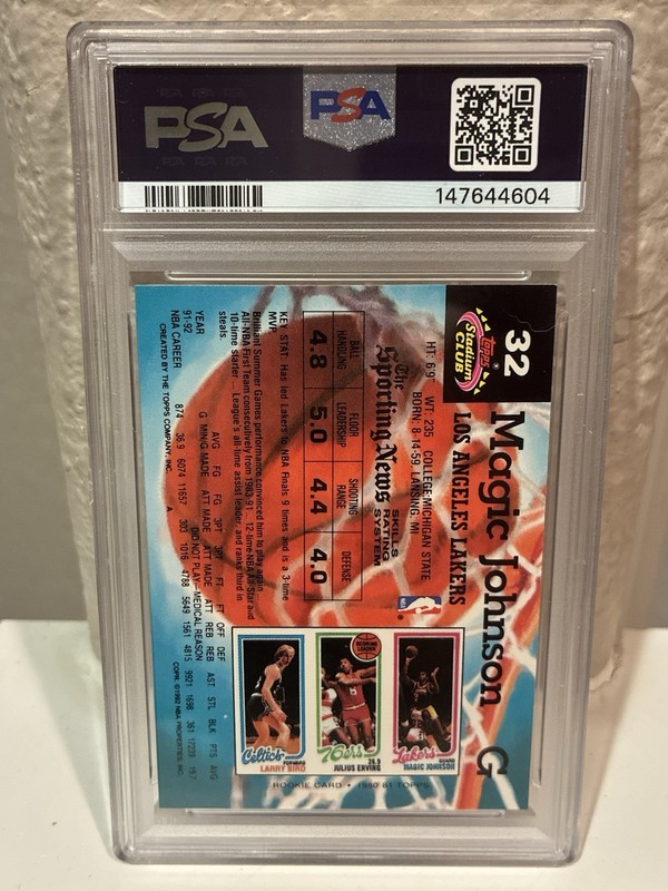 1992 Stadium Club Members Only #32 Magic Johnson - PSA 9 gallery
