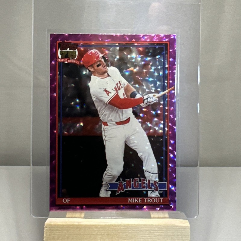 Topps 75 Years Baseball Mike Trout Pink Parallel T91-1 Angels MLB Card