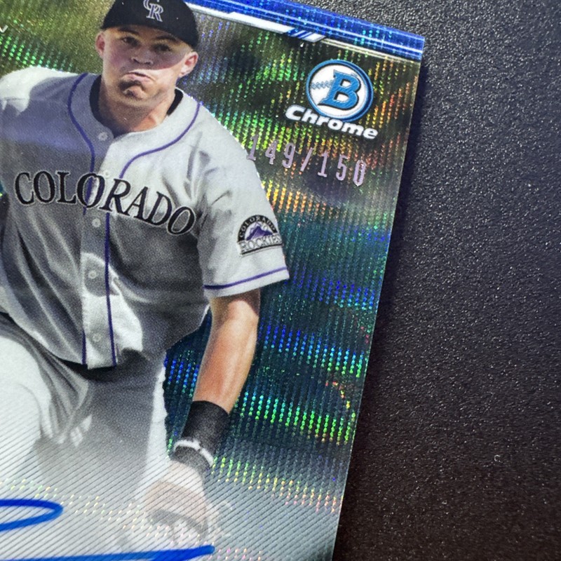 2019 Bowman Draft Aaron Schunk #CDA-AS Blue Wave 1st Chrome Auto /150 ROCKIES gallery