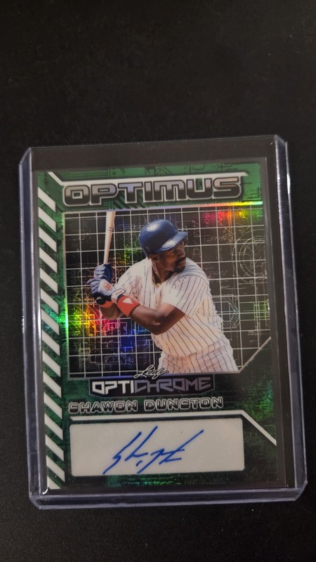 2025 Leaf Optichrome Baseball Shawon Dunston Optimus Green Auto 1/1 Cubs