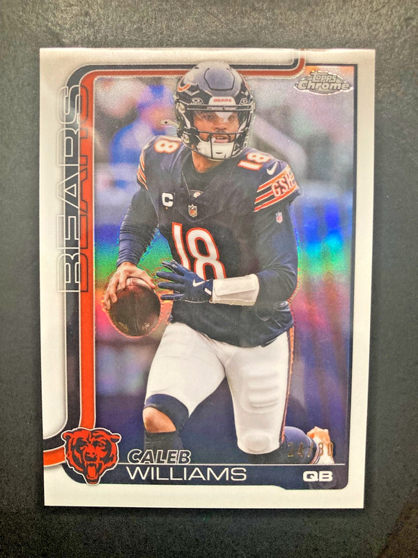 2025 Topps Chrome Football Caleb Williams QB #52 White SP /30 Chicago Bears
