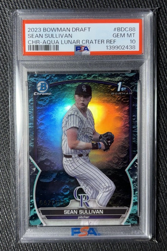 2023 Bowman Draft Sean Sullivan 1st Aqua Lunar Refractor /125 #BDC-88 Psa 10