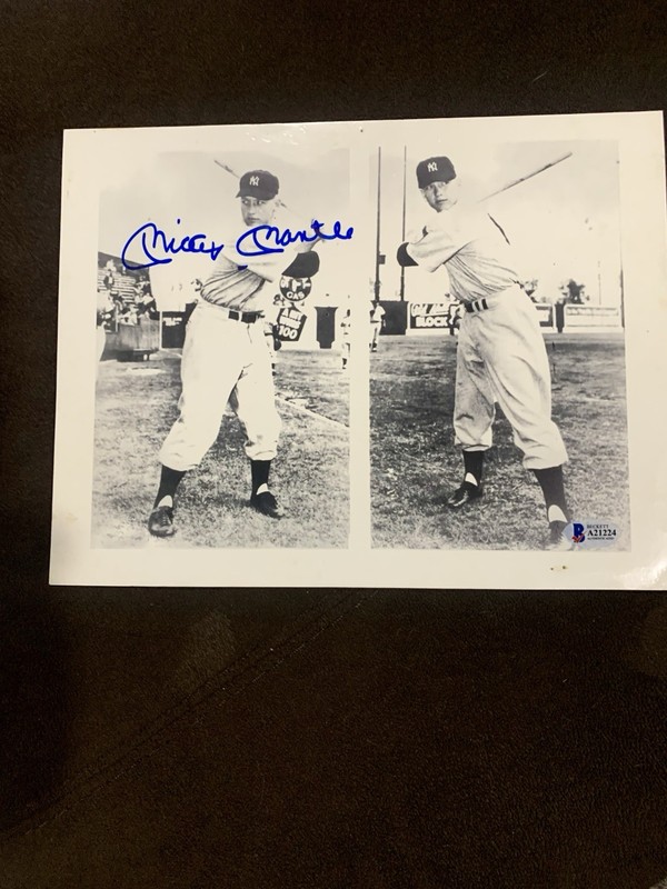 Mickey Mantle Signed Autographed Photo Rookie No.6 1951 Beckett Auth Gem Mint 10 gallery