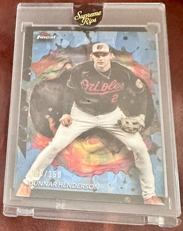 2024 Topps Finest Rare Gunnar Henderson #223 Sky Blue Refractor /150 Orioles