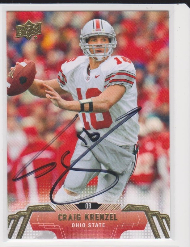 CRAIG KRENZEL OHIO STATE UNIVERSITY AUTOGRAPHED CARD THROUGH THE MAIL