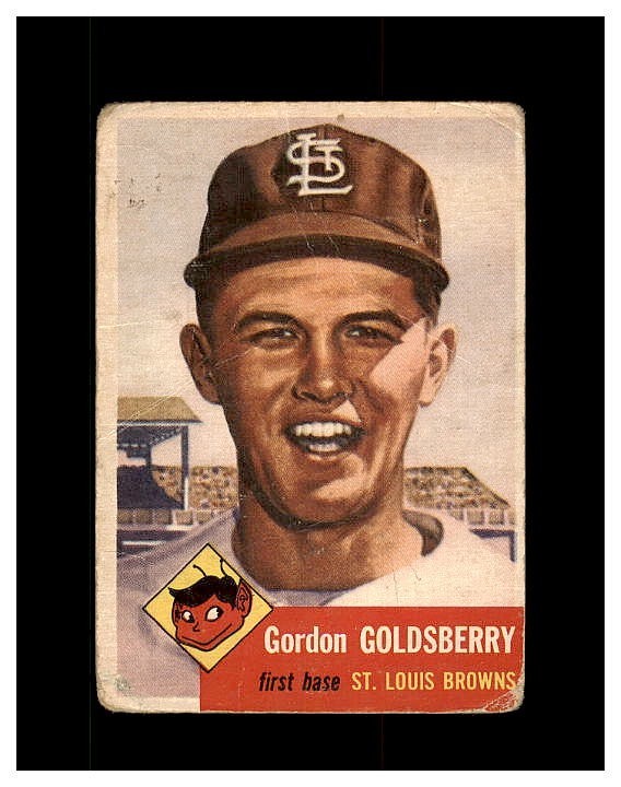 GORDON GOLDSBERRY 1953 TOPPS BASEBALL CARD #200 ST. LOUIS BROWNS CREASES POOR