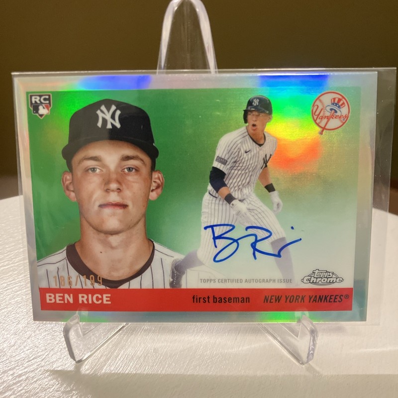 2025 Topps Chrome Platinum Refractor Auto Ben Rice /199 #CPA-BR RC Yankees