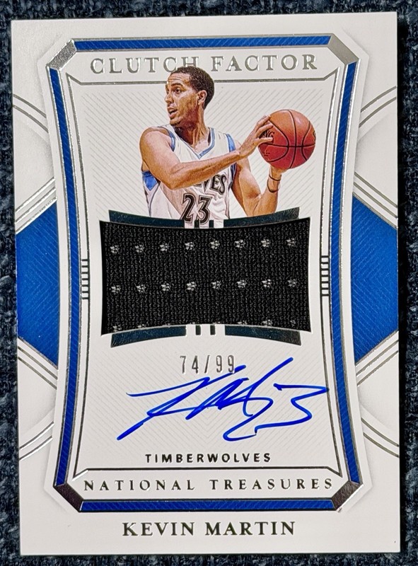Kevin Martin (Timberwolves) 2020-21 National Treasures Fabric Autograph 74/99