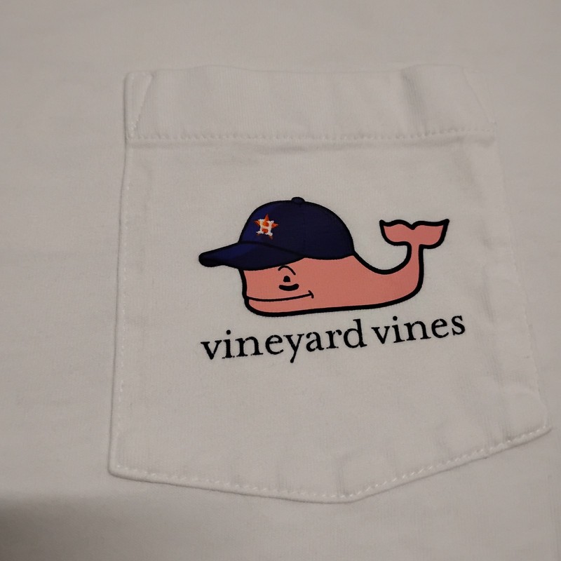 Houston Astros Shirt Mens Medium White Vineyard Vines Pocket Tee MLB Baseball gallery
