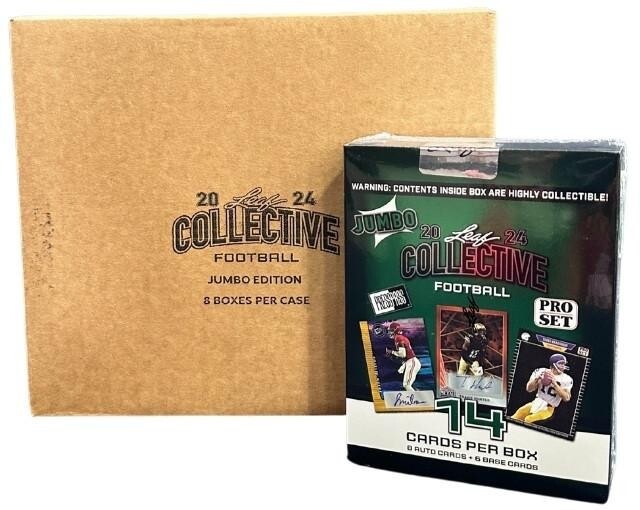 2024 Leaf Collective Football Factory Sealed 8 Box Jumbo Case