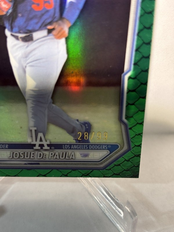 Bowman Chrome Prospects 202 Josue De Paula Dodgers Green /99 #BCP-83 Card gallery