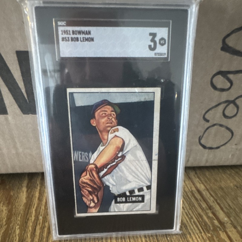 Bowman 1951 Bob Lemon #53 SGC Graded Baseball Trading Card