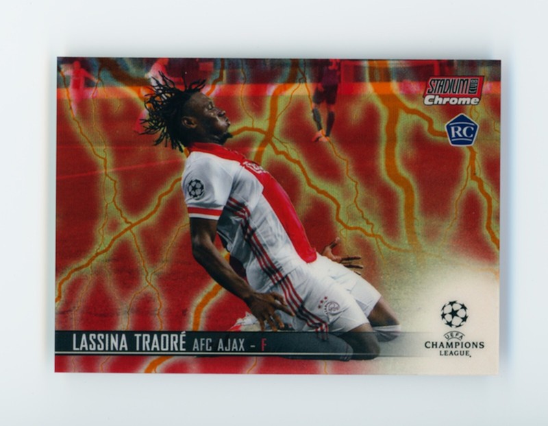 2020-21 Lassina Traore Topps Stadium Club Chrome Red/Orange AFC Ajax Rookie 1/4