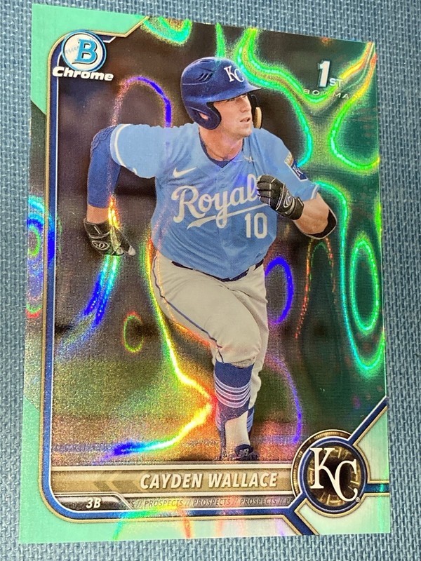 E1486 /199 2022 Bowman Chrome 1st Aqua Lava Refractor #BDC-12 Cayden Wallace