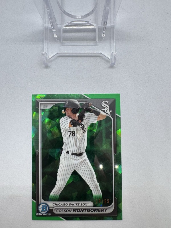 2024 Bowman Chrome Sapphire Colson Montgomery #BCP-8 Green Refractor 18/99 gallery