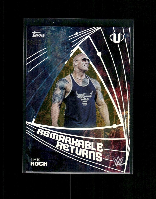 2025 Topps Universe WWE The Rock #RRE-1 Remarkable Returns Gold Stone /75