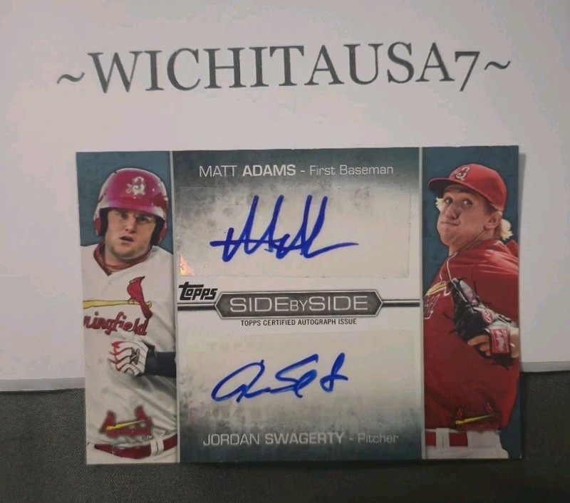 2012 Topps Pro Debut Side By Side Dual Auto Matt Adams Jordan Swagerty #09/50
