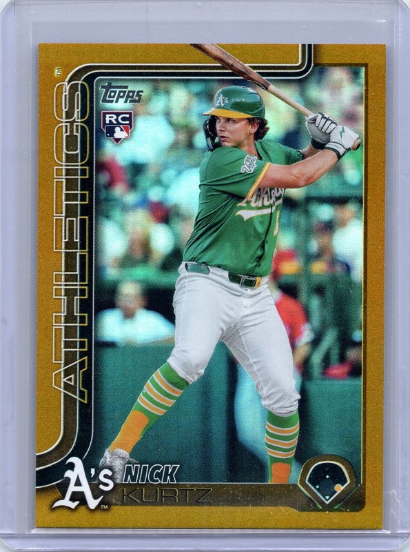 2025 Topps Update #US201 Nick Kurtz Gold Rainbow Athletics (RC) #10/50