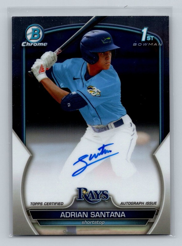 2023 Bowman Draft #CDA-AS Adrian Santana Chrome Prospect Auto Rays