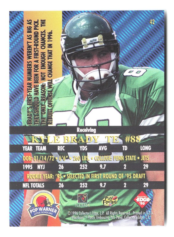 1996 Collector's Edge Advantage #42 Kyle Brady gallery