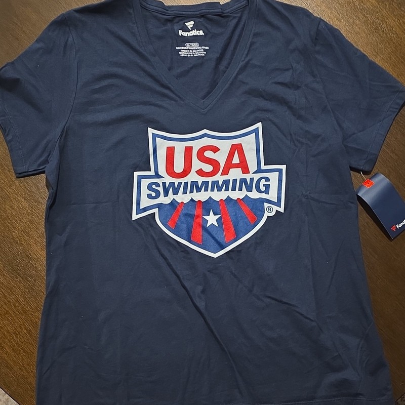 Fanatics Team USA Swimming Women’s T-Shirt Navy Red White Size XL Official