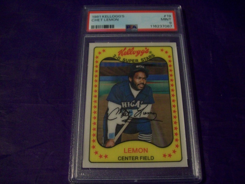1981 KELLOGG’S #19 CHET LEMON PSA 9