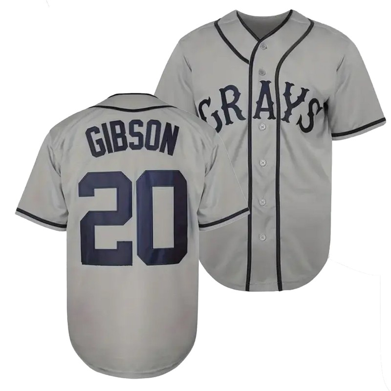 Men’s #20 JoshGibson Homestead Grays National League Embroidered Baseball Jersey