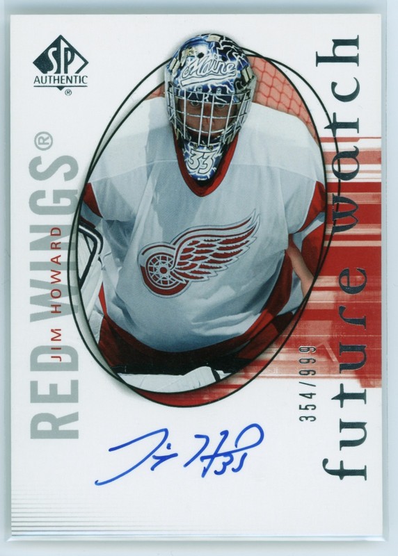2005-06 SP Authentic Jimmy Howard RC Auto /999 #155 Red Wings 149
