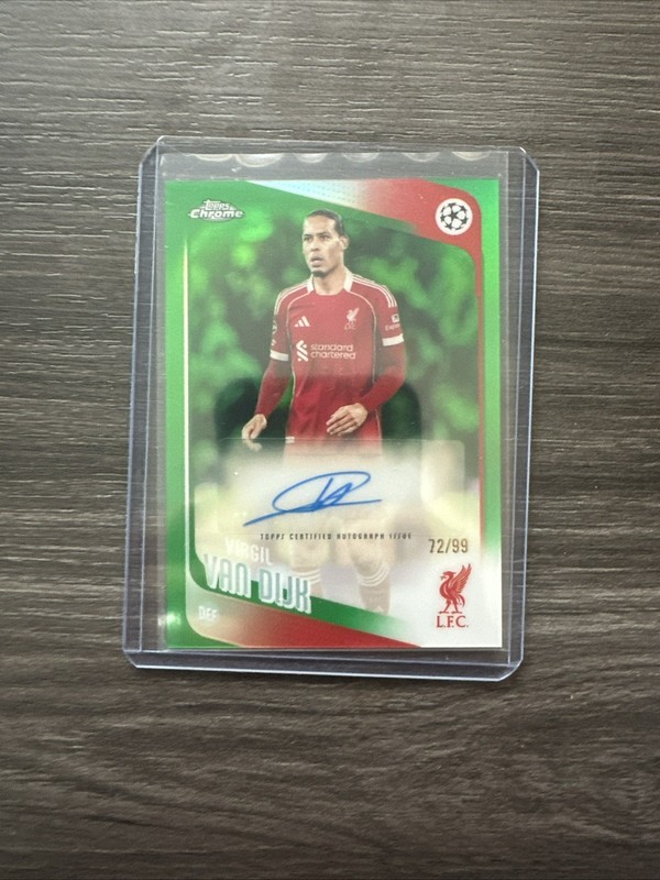 Topps Virgil van Dijk Liverpool 2025-26 Chrome UCC Auto #CA-VVD 72/99