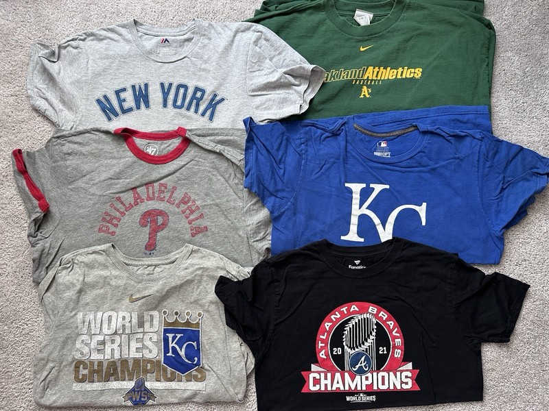 MLB T-shirt Bundle Lot of 6 Various Sizes Mixed Teams