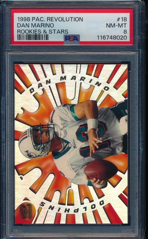 1998 PACIFIC REVOLUTION DAN MARINO ROOKIES & STARS #18 PSA 8