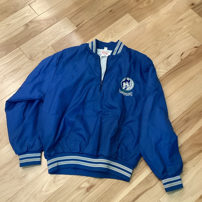 Vintage Minnesota Timberwolves Jacket Mens L Blue NBA Basketball see desc.