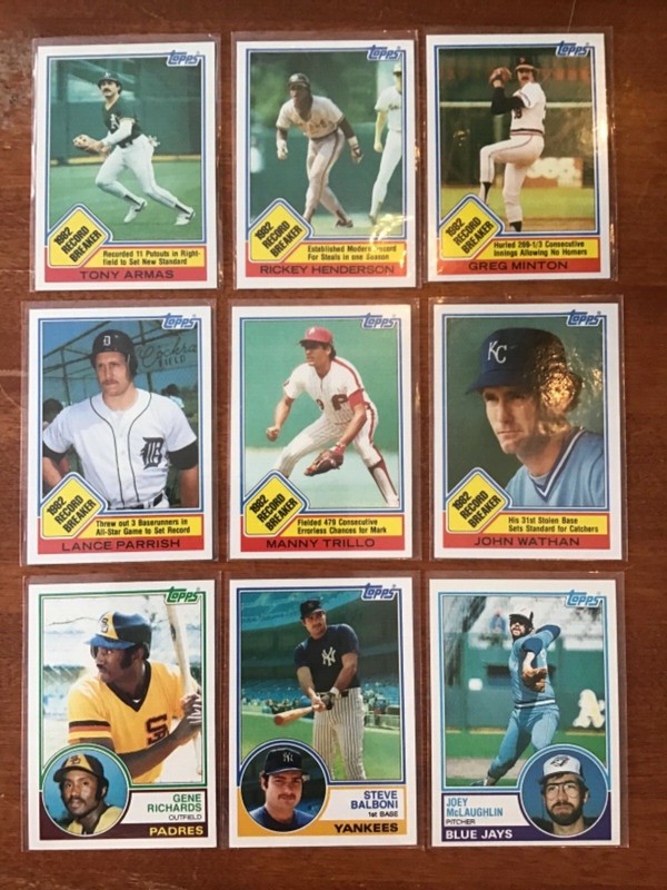 1983,1984,1985,1986 TOPPS BASEBALL Pick your own Commons (12/$1) and Stars