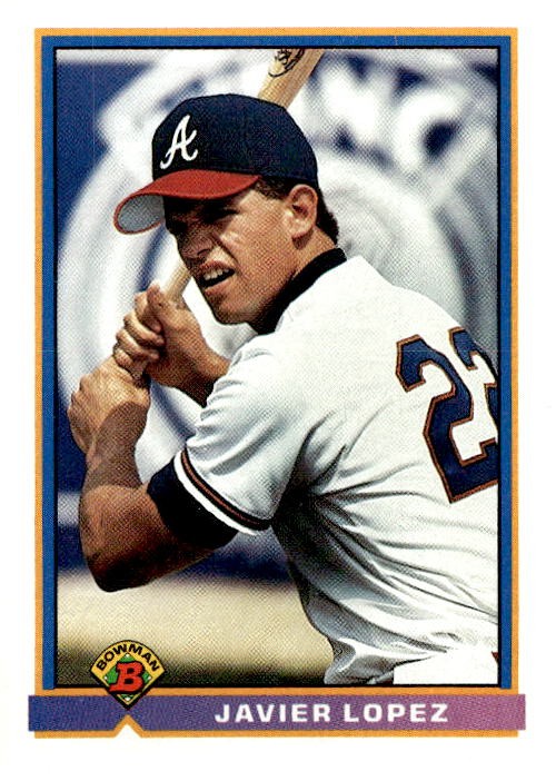 Javier Lopez 1991 Bowman Baseball – #587 RC – Atlanta Braves