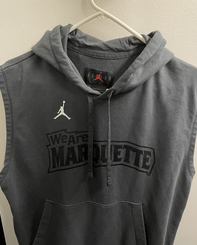 Jordan Marquette Sleeveless Hoodie Size Large TEAM ISSUED Basketball Nike Grey