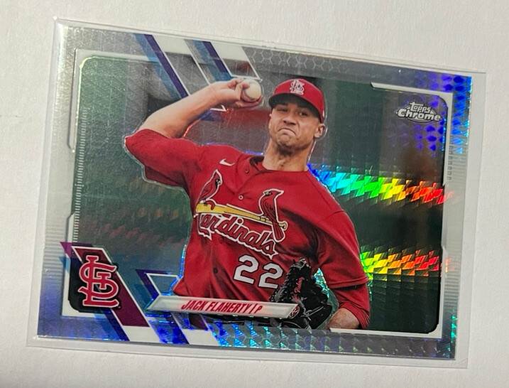 2021 Topps Chrome #70 Jack Flaherty Prism Refractor Cardinals