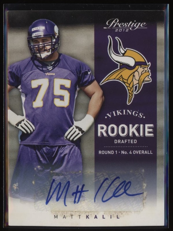 2012 Matt Kalil Prestige Auto RC 66/899 (Cond Note) #226 (J767) $7 MAX SHIP