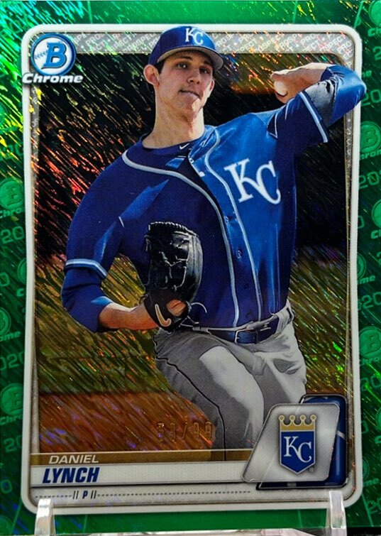 2020 Bowman Chrome #BCP-84 Daniel Lynch Green Shimmer Refractor /99 Rookie RC gallery