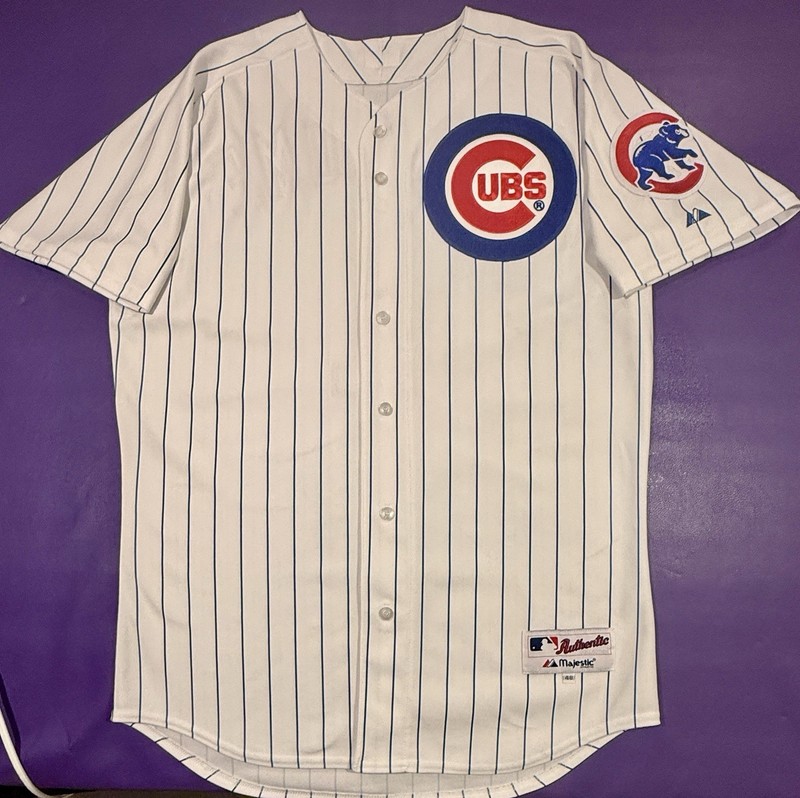 Authentic Kosuke Fukudome #1 Chicago Cubs Majestic Pro Cut On-Field Jersey 48