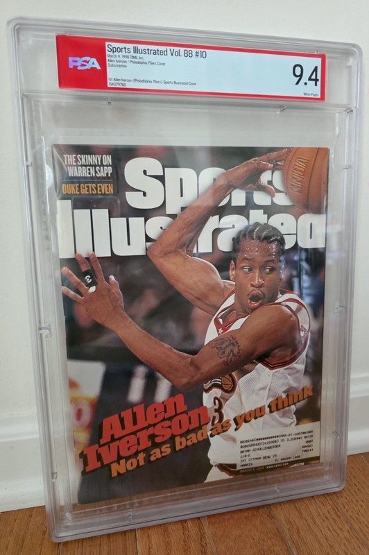 1st Cover 1998 Allen Iverson Philadelphia 76ers Sports Illustrated PSA 9.4 RC AI