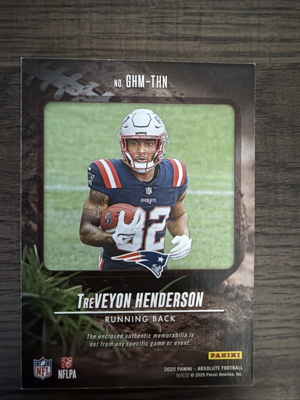 2025 Panini Absolute - Ground Hoggs Materials TreVeyon Henderson Gold /99 gallery