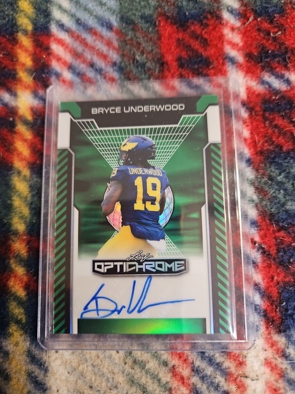 2025 LEAF OPTICHROME HOLO ROOKIE AUTO 2/6 BRYCE UNDERWOOD MICHIGAN WOLVERINES 🔥 gallery