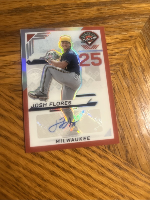 2025 Panini Prospect Edition Josh Flores #81 RED Prizm Auto 148/199 Autograph