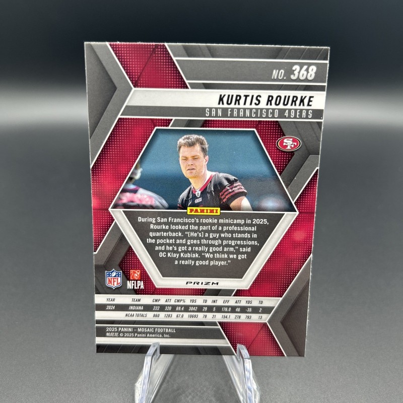 2025 Panini Mosaic - Rookies Kurtis Rourke #368 Reactive Yellow Mosaic Prizm... gallery