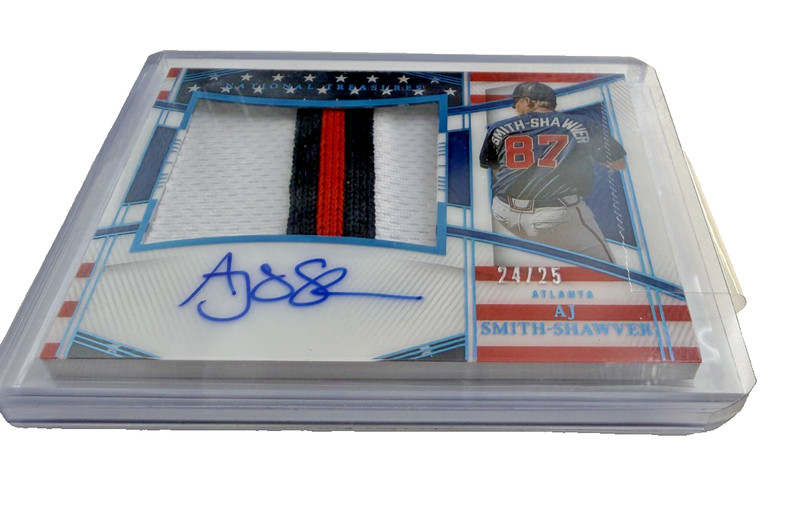 2023 National Treasures AJ SMITH-SHAWVER 24/25 Patch Autograph Atlanta
