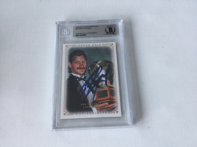 Rod Langway Signed Autographed Card Slabbed Encapsulated Beckett BAS COA a