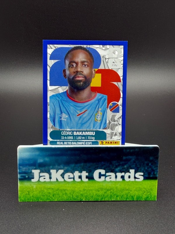 2026 Panini World Cup Sticker – Cedric Bakambu #COD19 Blue Crumple – Congo DR